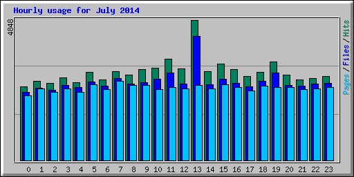 Hourly usage for July 2014